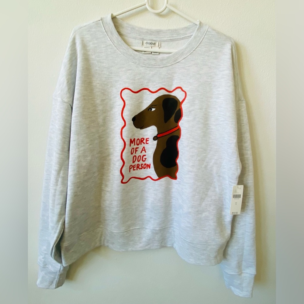 NWT Maeve x Tulastra Studio "Best In Show" dog graphic sweatshirt S